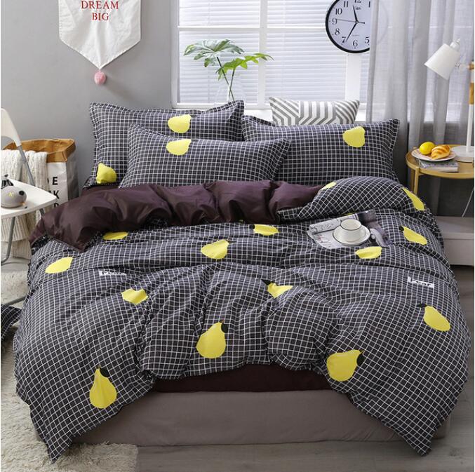 3D Black Grid Pear 12166 Bed Pillowcases Quilt