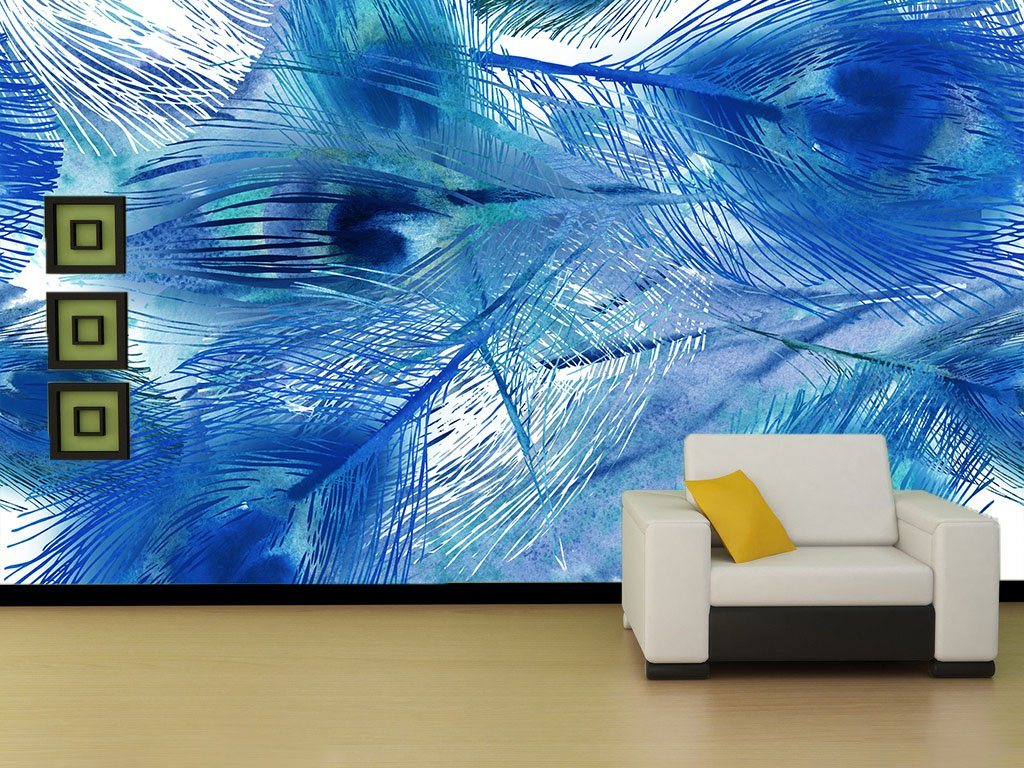 3D Blue Feather 158 Wallpaper AJ Wallpaper