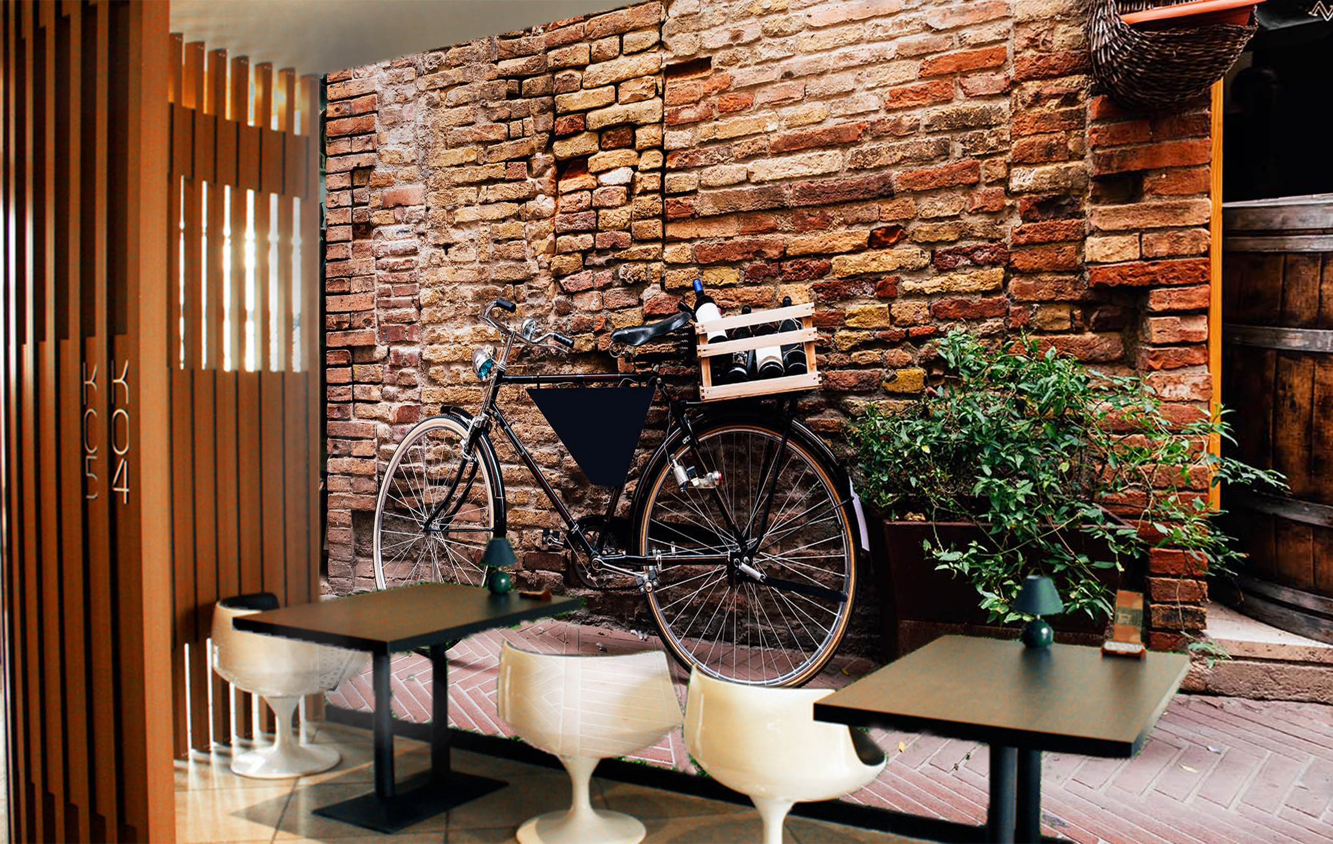 3D Brick Wall Bicycle 373 Vehicle Wall Murals