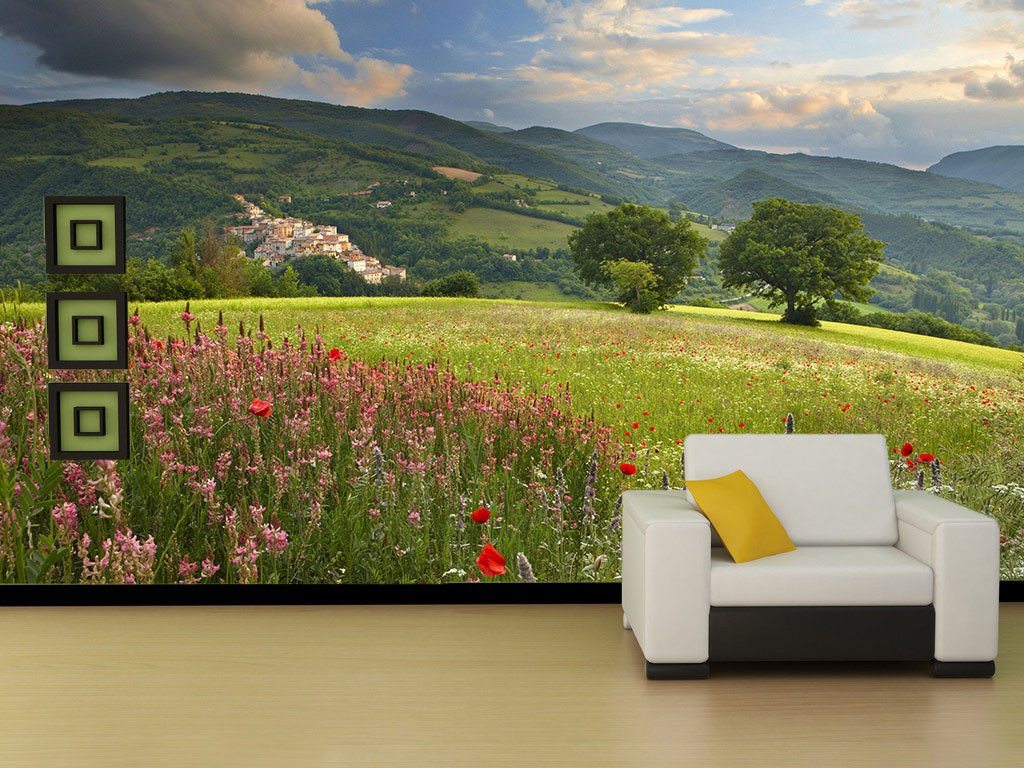 Bright Flowers Field 1 Wallpaper AJ Wallpaper