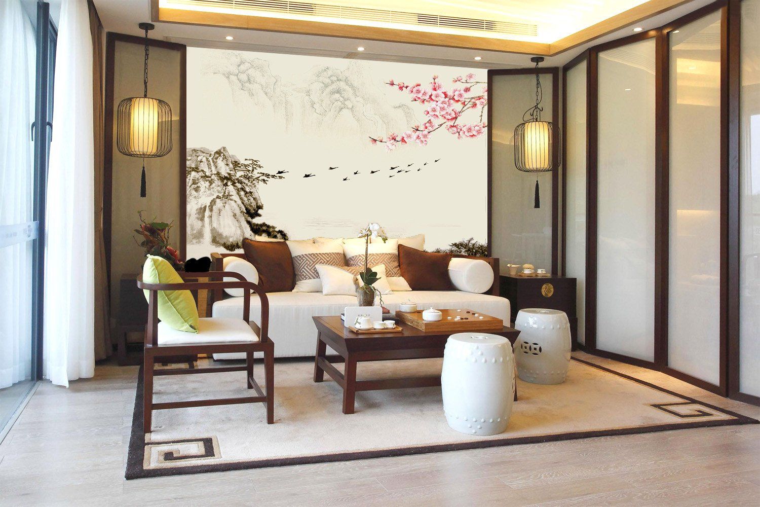 3D Cherry Flower Swallow 09 Wallpaper AJ Wallpaper