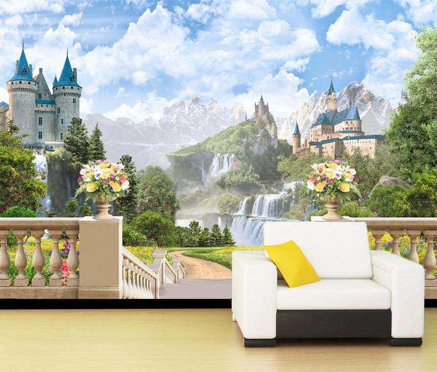 3D Blue Sky And Castle 79 Wallpaper AJ Wallpaper