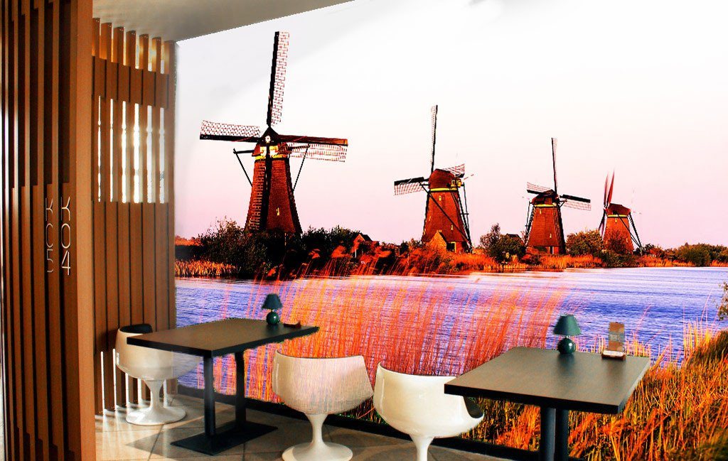 Riverside Windmills 1 Wallpaper AJ Wallpaper