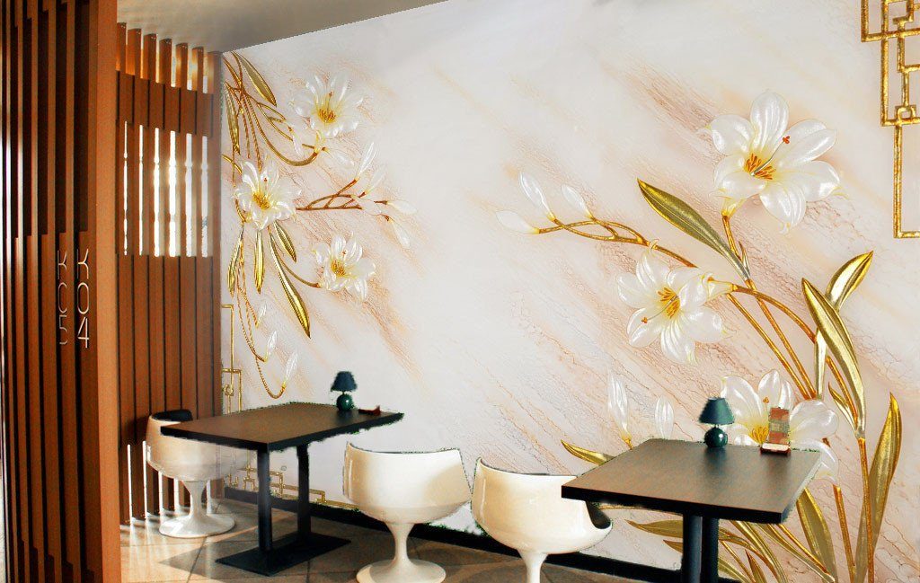 Delicate White Flowers Wallpaper AJ Wallpaper 2