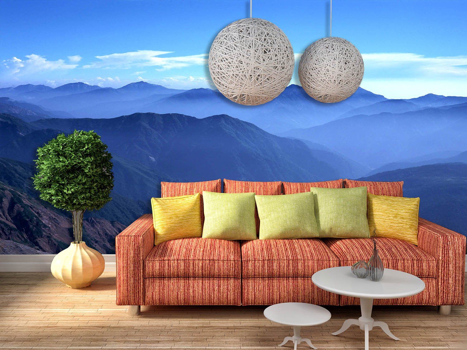 Blue Grand Mountains Wallpaper AJ Wallpaper