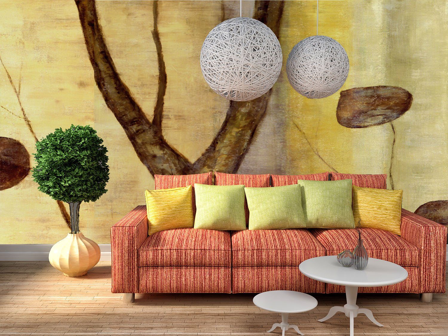 Oil Painting Branches Wallpaper AJ Wallpaper