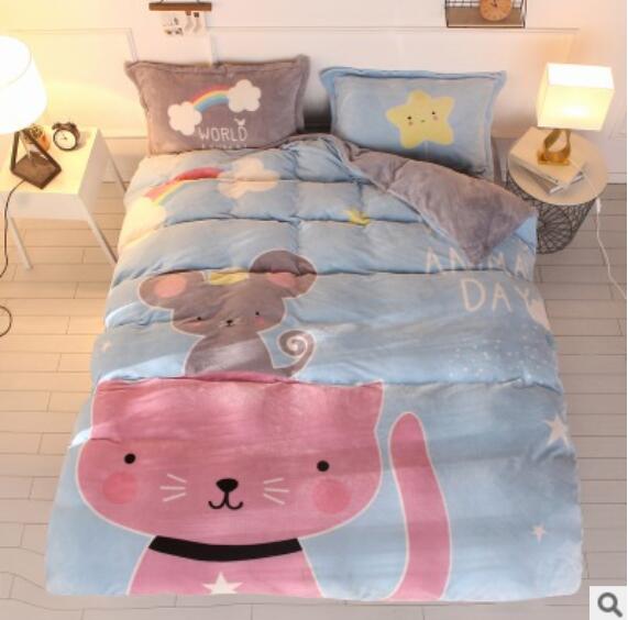 3D Mouse Cat 18034 Bed Pillowcases Quilt