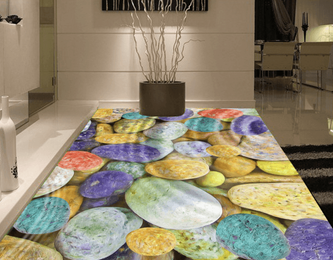 3D Colorful Stone 008 Floor Mural Wallpaper AJ Wallpaper 2