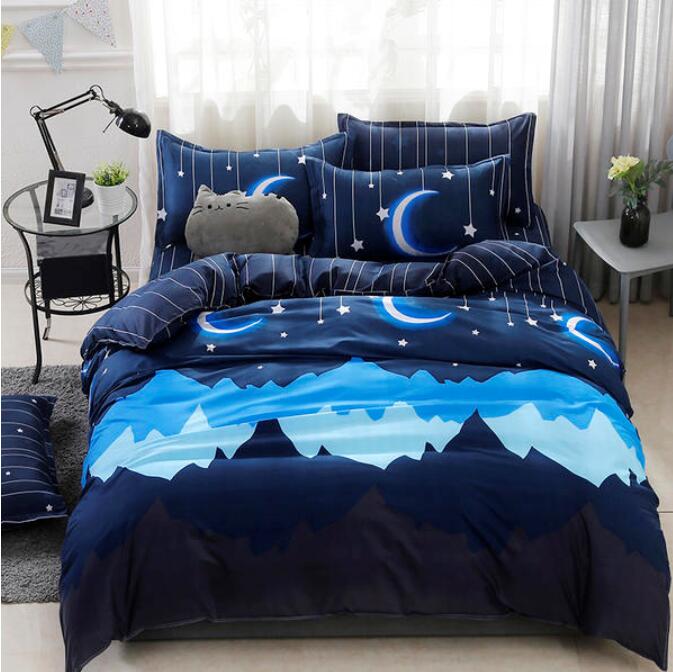 3D Mountain Moon 2008 Bed Pillowcases Quilt