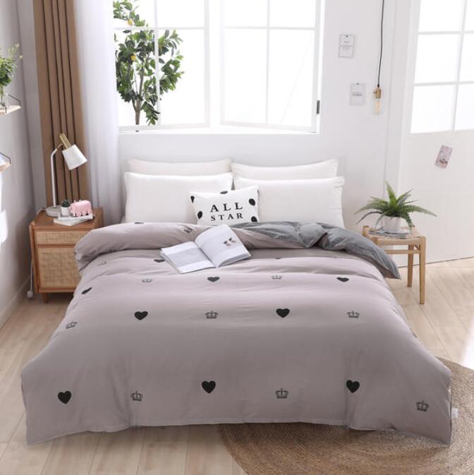 3D Grey Love 2068 Bed Pillowcases Quilt