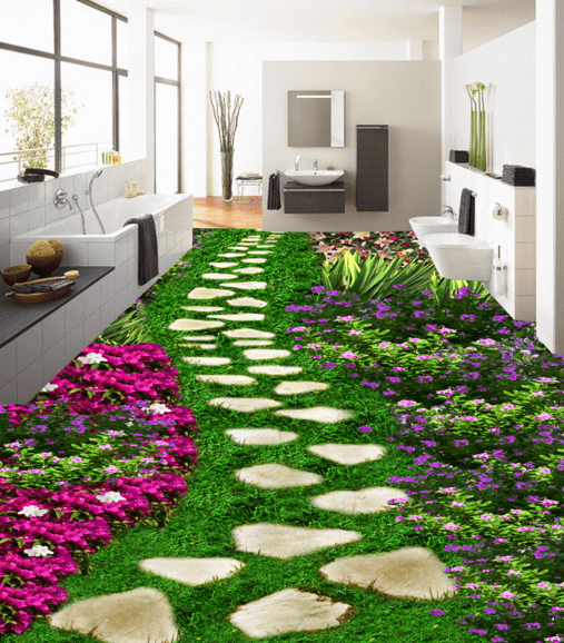 3D Grass Floor 005 Floor Mural Wallpaper AJ Wallpaper 2