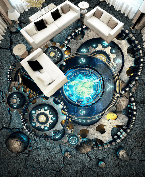 3D Iron Runner 073 Floor Mural Wallpaper AJ Wallpaper 2