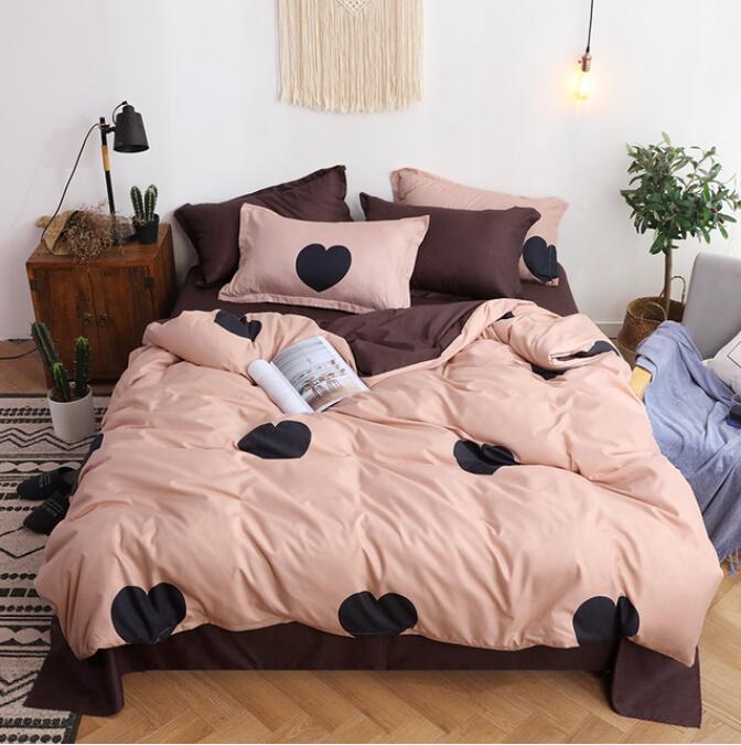 3D Big Brown Heart 13032 Bed Pillowcases Quilt