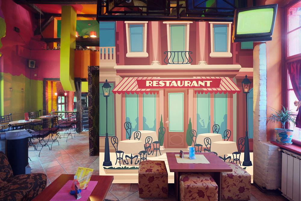 3D Restaurant Shop 037 Wallpaper AJ Wallpaper