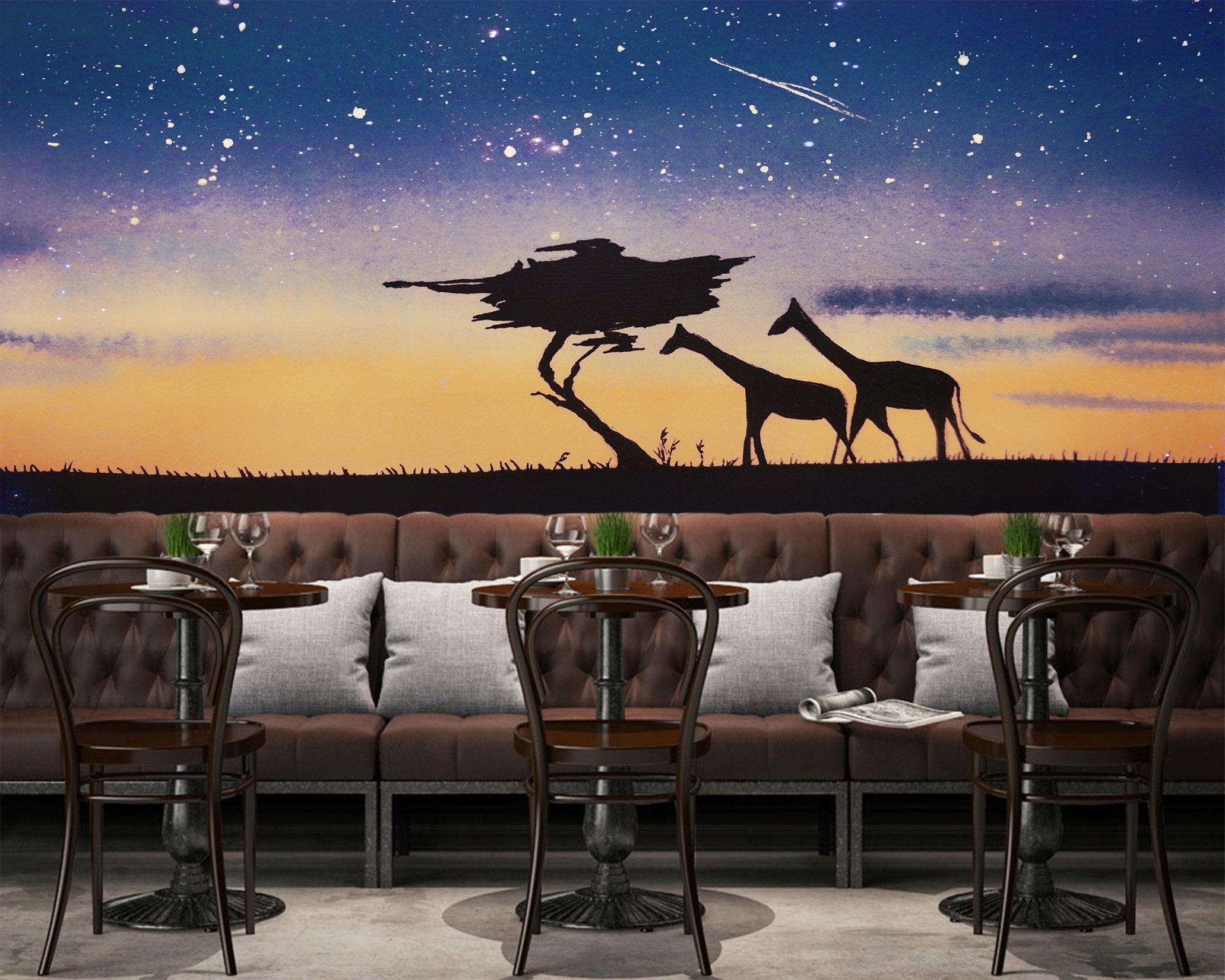 3D Star Giraffe Tree 047 Wallpaper AJ Wallpaper