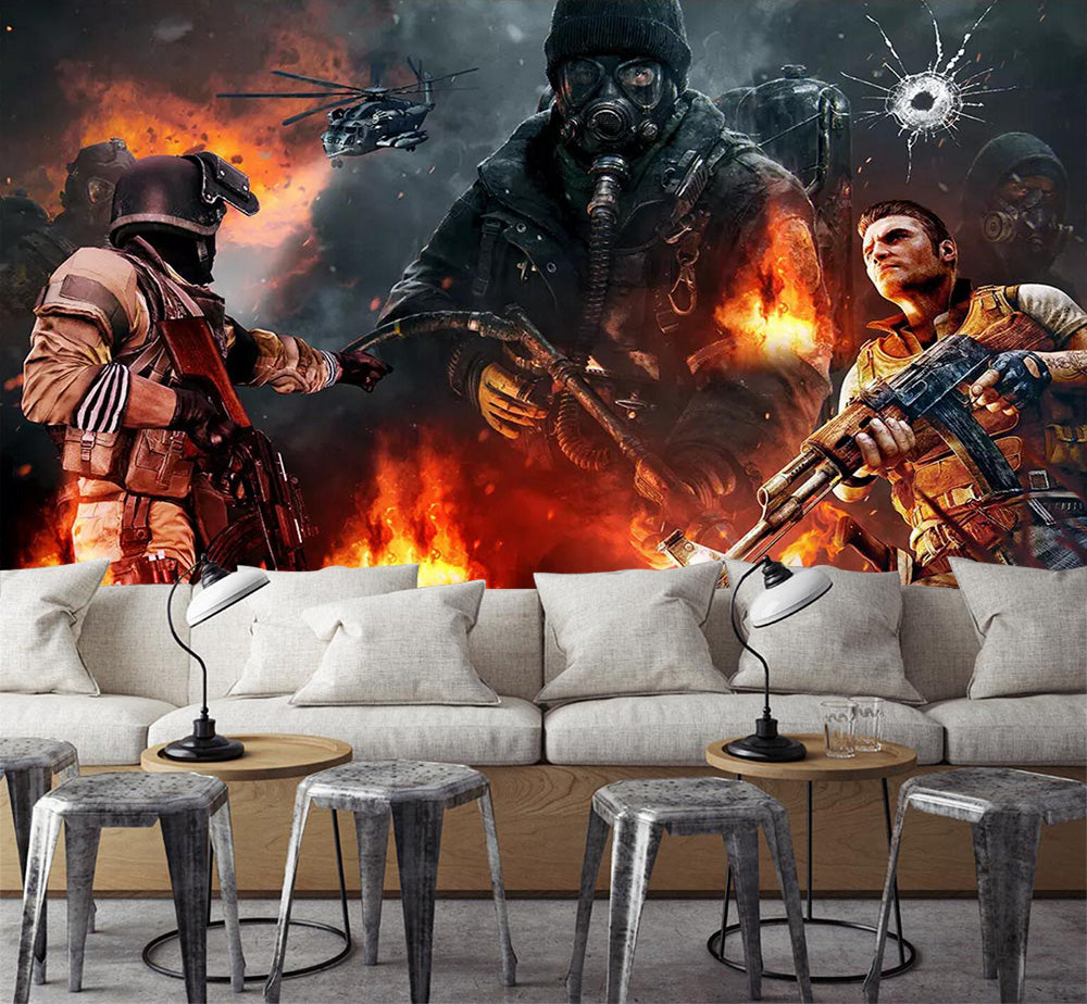 3D War Soldier WC751 Wall Murals