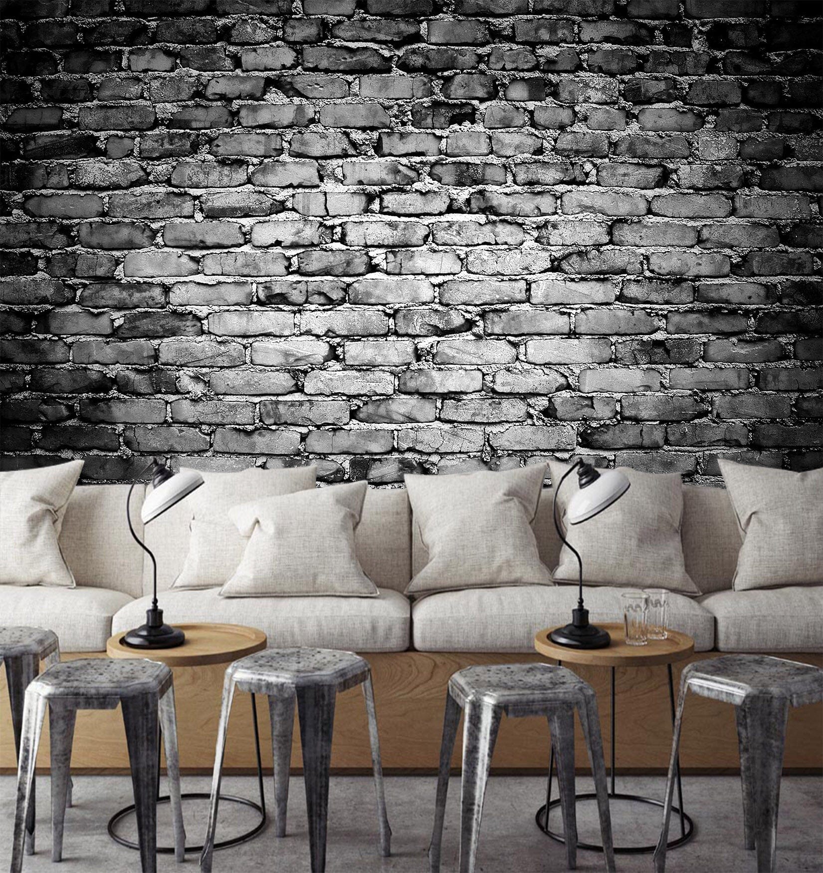 3D Black Bricks 1424 Wall Murals Wallpaper AJ Wallpaper 2