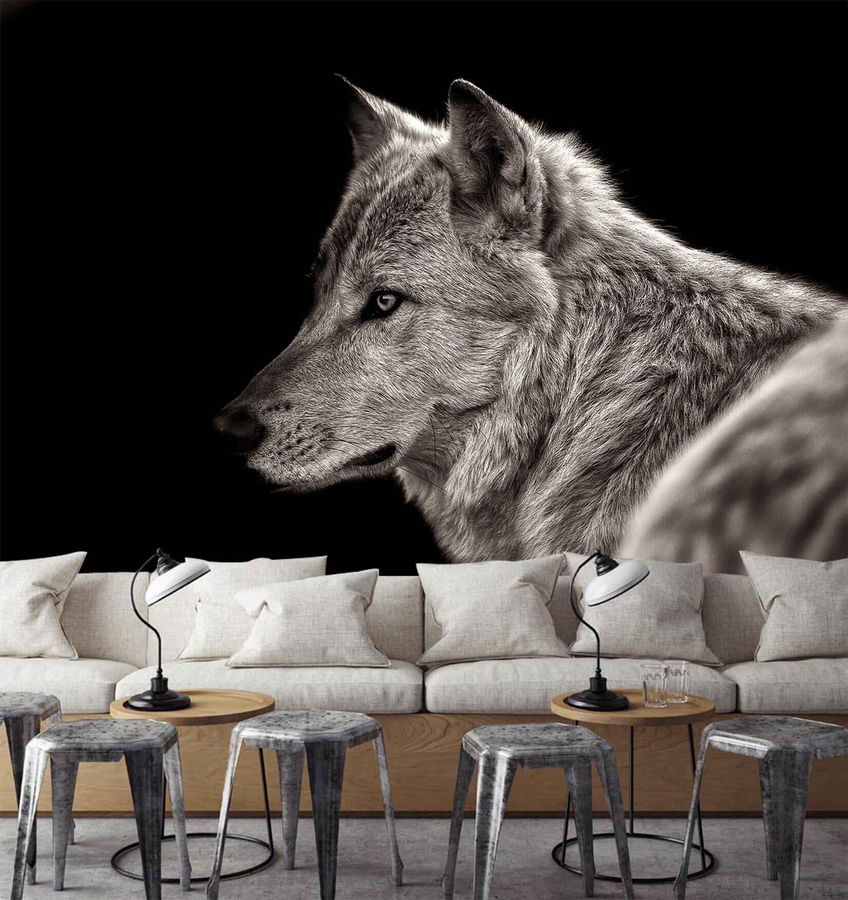 3D Black Wolf 298 Wall Murals Wallpaper AJ Wallpaper 2