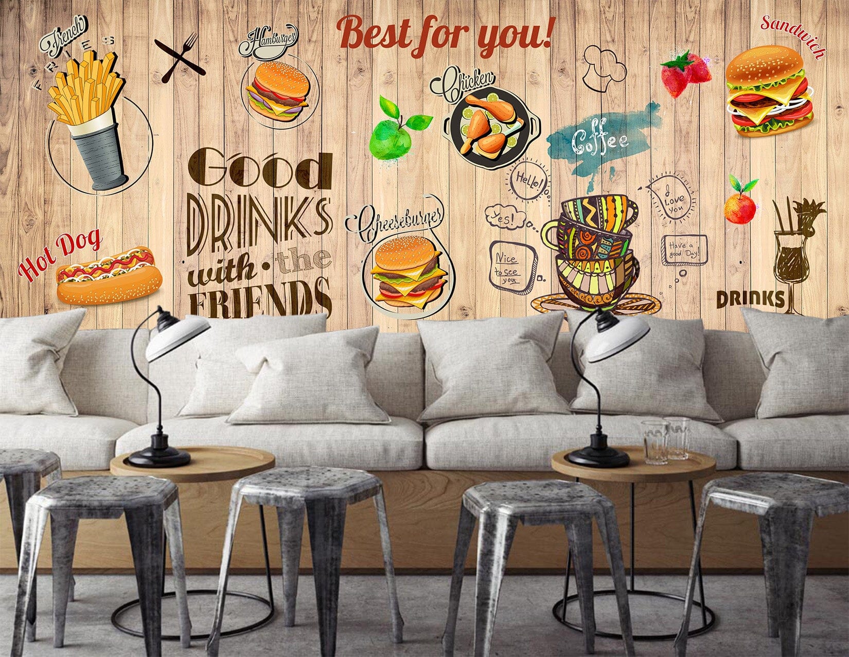 3D Delicious Burger 1497 Wall Murals Wallpaper AJ Wallpaper 2