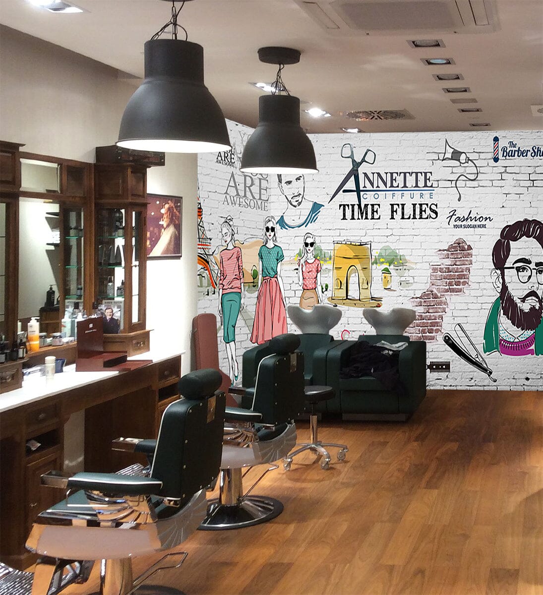 3D Happy Haircut 1465 Barber Shop Wall Murals Wallpaper AJ Wallpaper 2
