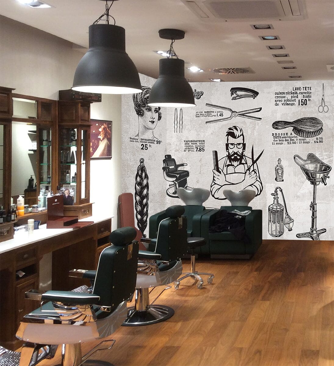 3D Gold Medal Barber 1462 Barber Shop Wall Murals Wallpaper AJ Wallpaper 2