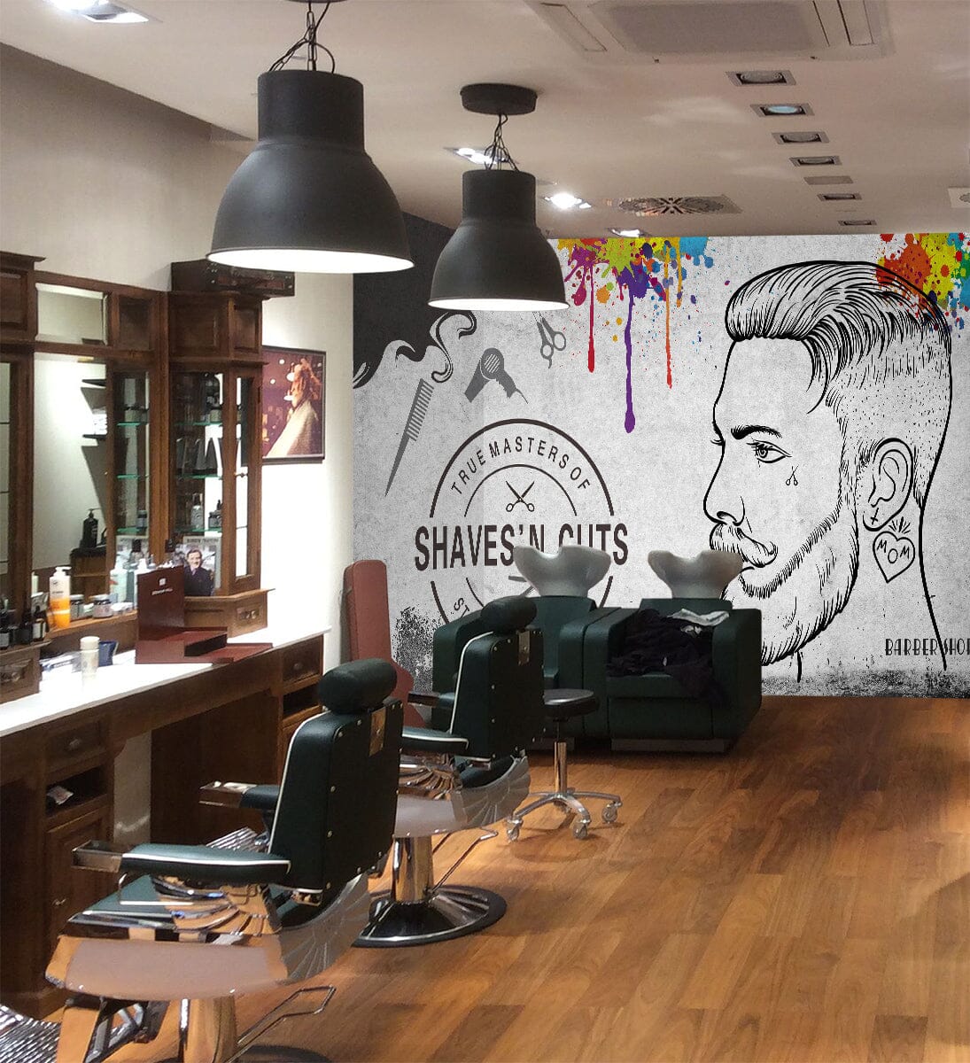 3D Beard Men 1441 Barber Shop Wall Murals Wallpaper AJ Wallpaper 2