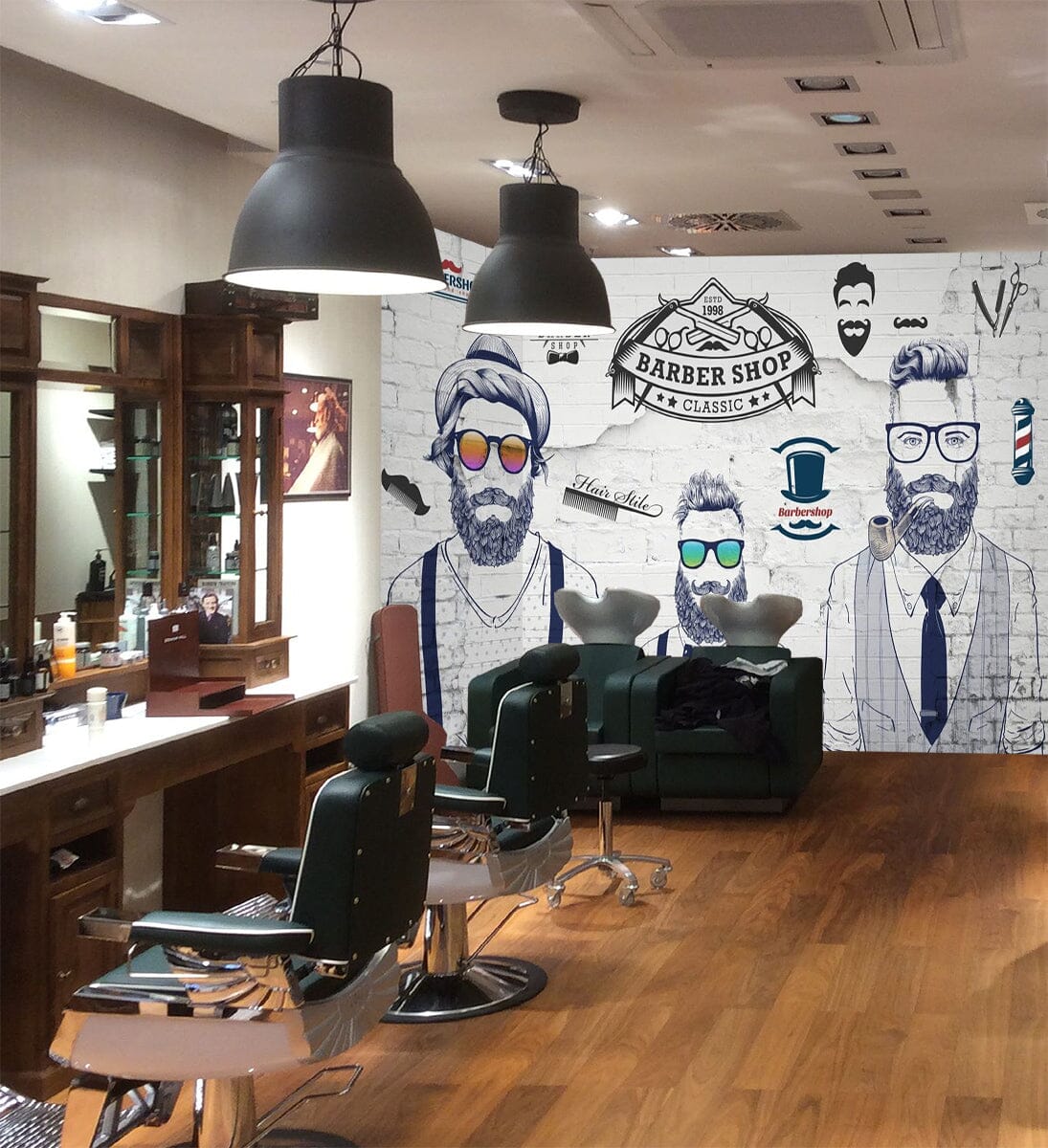 3D Man Cut Hair 1455 Barber Shop Wall Murals Wallpaper AJ Wallpaper 2