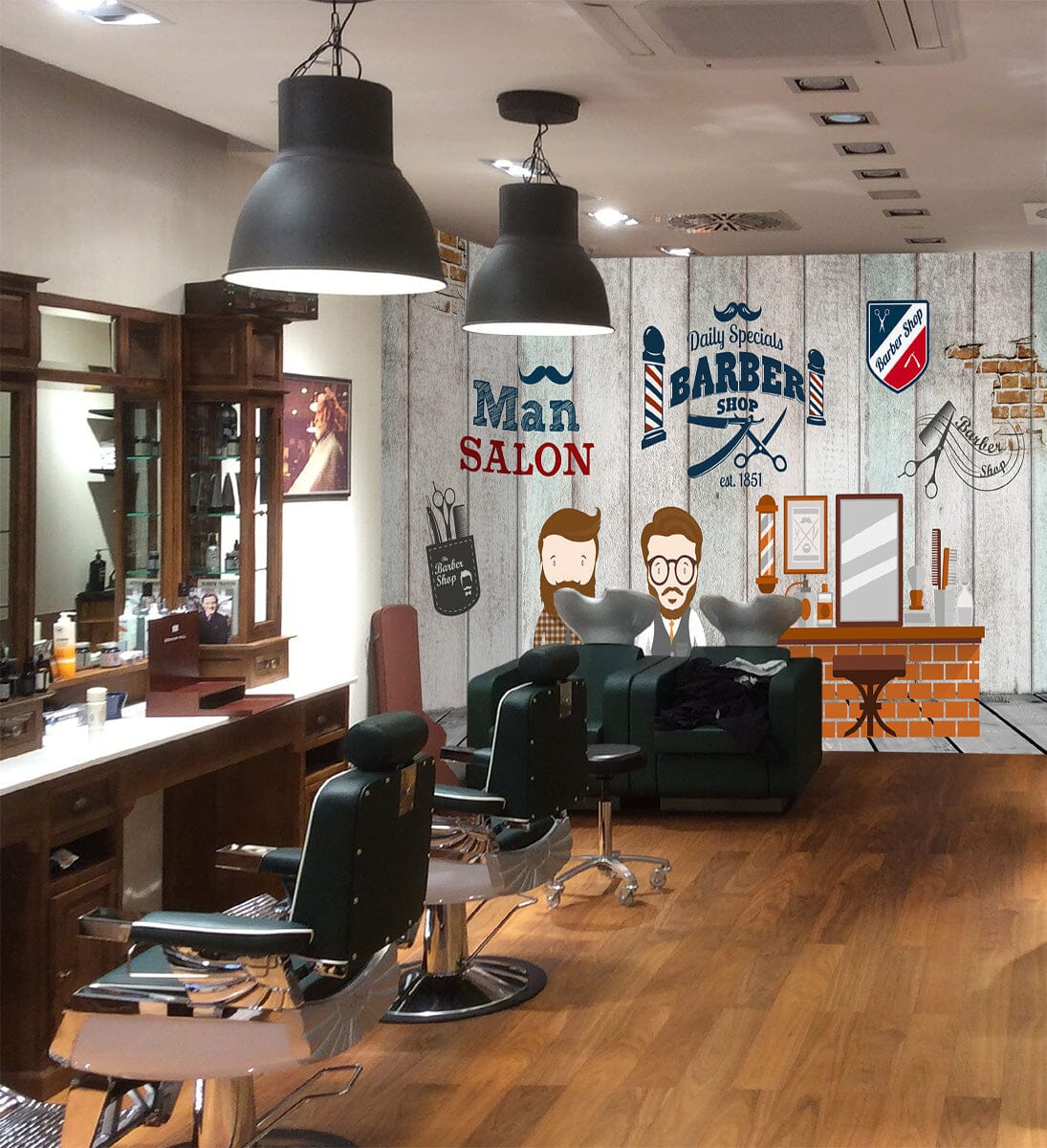 3D Hairdresser 1469 Barber Shop Wall Murals Wallpaper AJ Wallpaper 2
