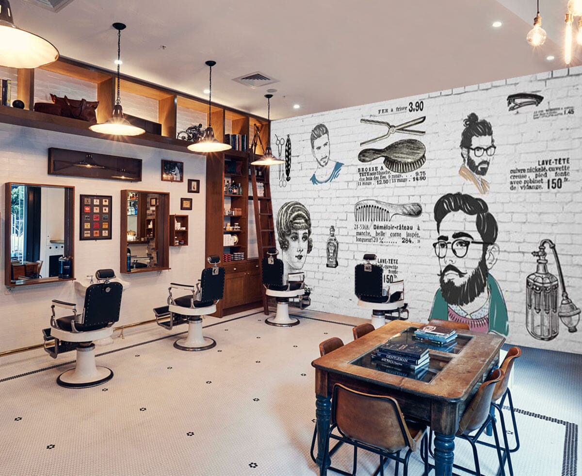 3D Eyes Boy 1415 Barber Shop Wall Murals Wallpaper AJ Wallpaper 2