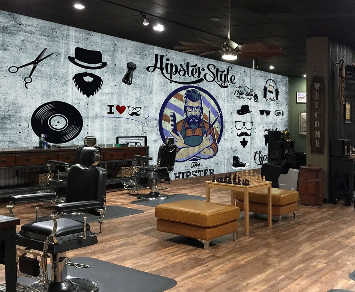 3D Focus On Hair Cutting 1468 Barber Shop Wall Murals Wallpaper AJ Wallpaper 2