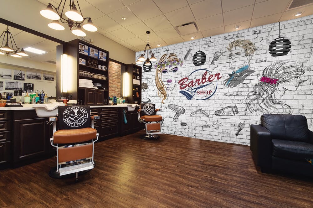 3D Hair Cutting Tools 1407 Barber Shop Wall Murals Wallpaper AJ Wallpaper 2