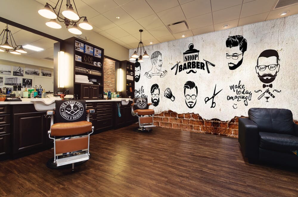 3D Short Hair Style 1426 Barber Shop Wall Murals Wallpaper AJ Wallpaper 2