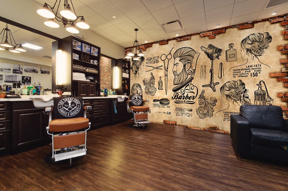 3D Short Hair Style 1427 Barber Shop Wall Murals Wallpaper AJ Wallpaper 2