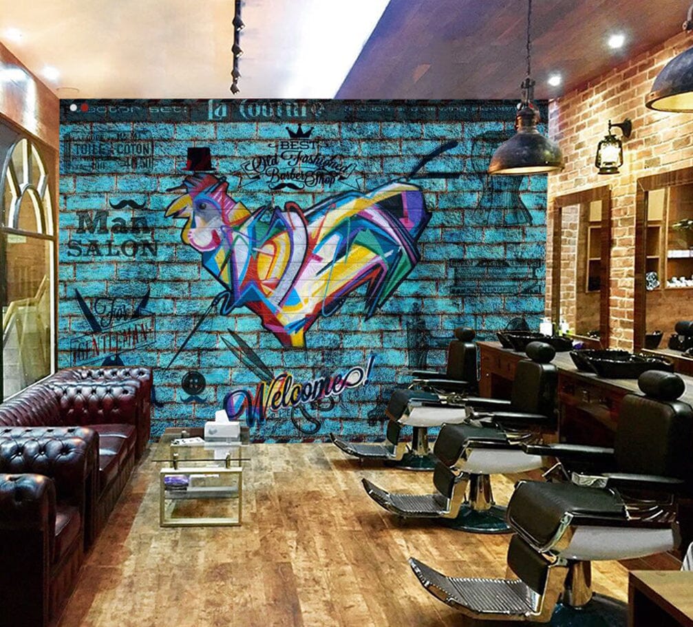 3D Color Graffiti 1429 Barber Shop Wall Murals Wallpaper AJ Wallpaper 2