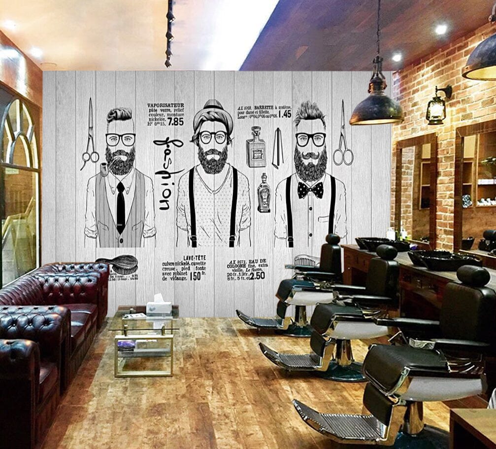 3D Trend Boy 1418 Barber Shop Wall Murals Wallpaper AJ Wallpaper 2