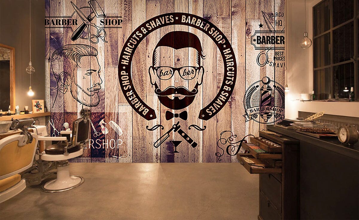 3D Man Cut Hair 1454 Barber Shop Wall Murals Wallpaper AJ Wallpaper 2