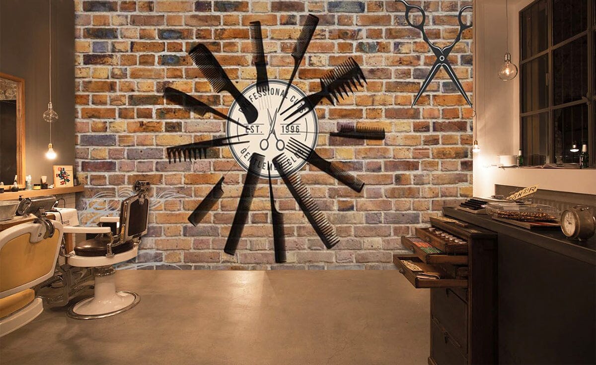 3D Black Comb 1425 Barber Shop Wall Murals Wallpaper AJ Wallpaper 2