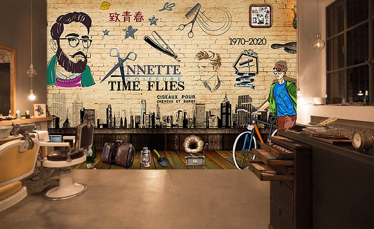 3D Happy Haircut 1466 Barber Shop Wall Murals Wallpaper AJ Wallpaper 2
