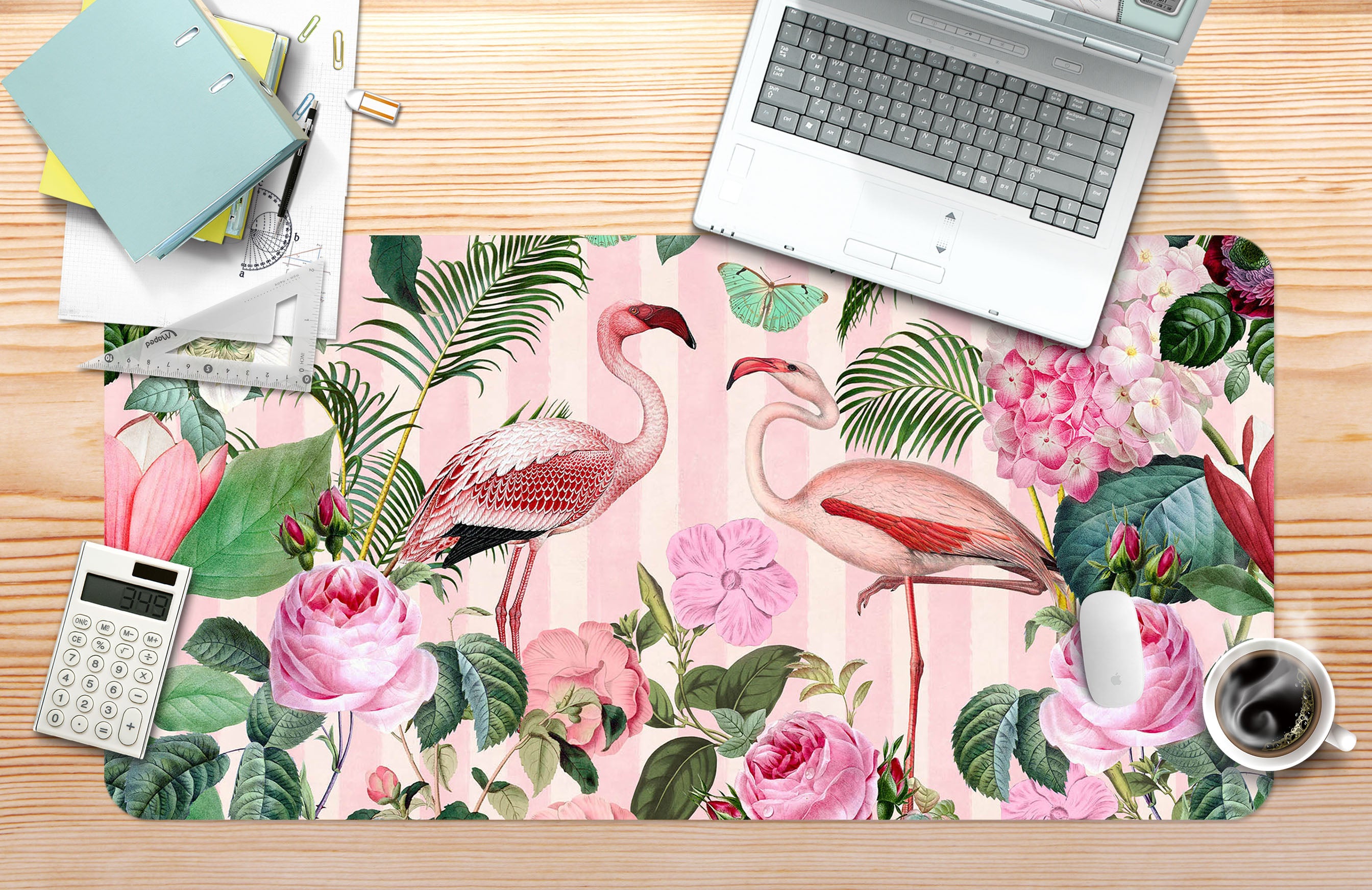 3D Flamingo Rose 995 Andrea Haase Desk Mat