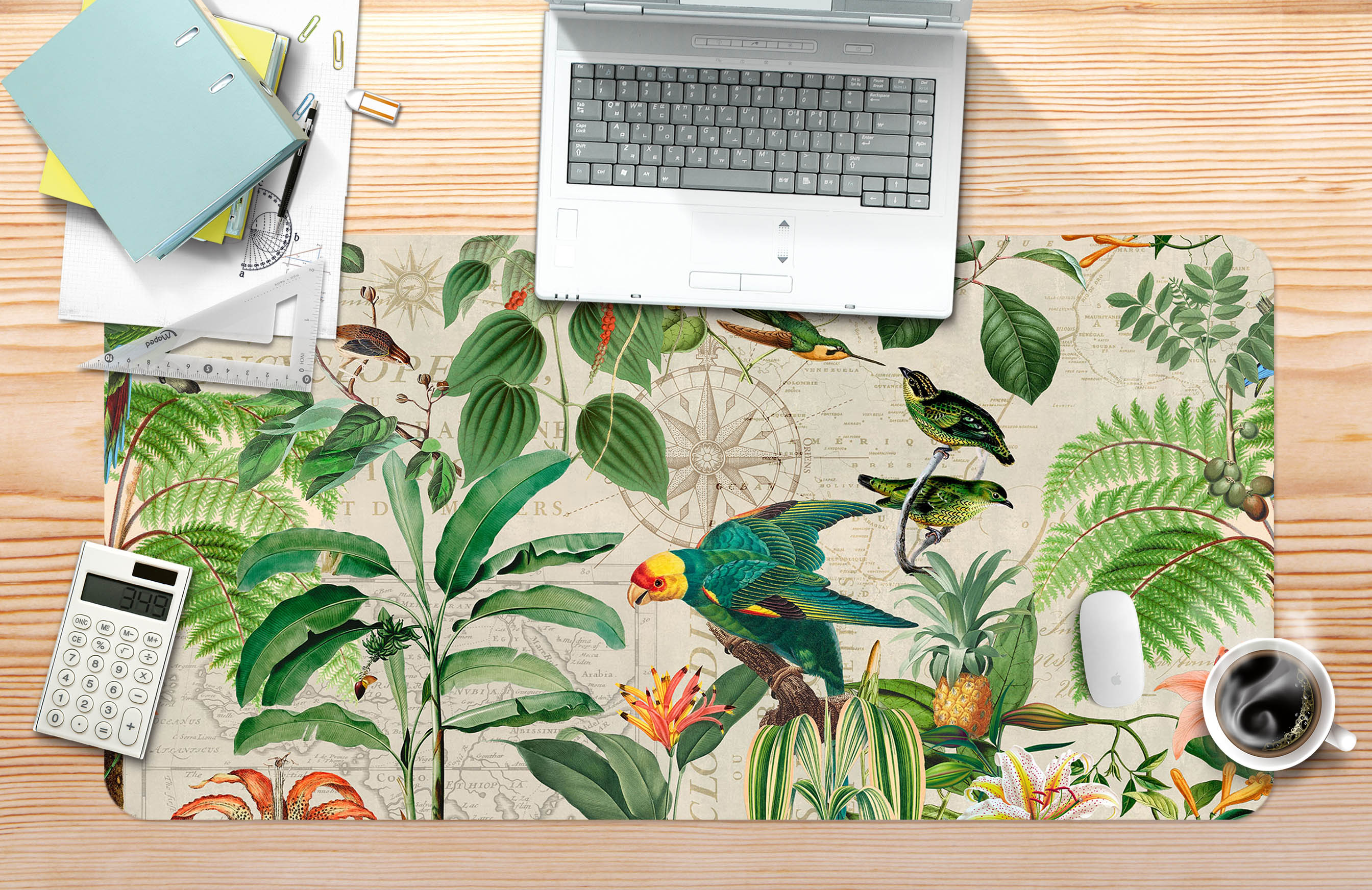 3D Green Leaves 5234 Andrea Haase Desk Mat