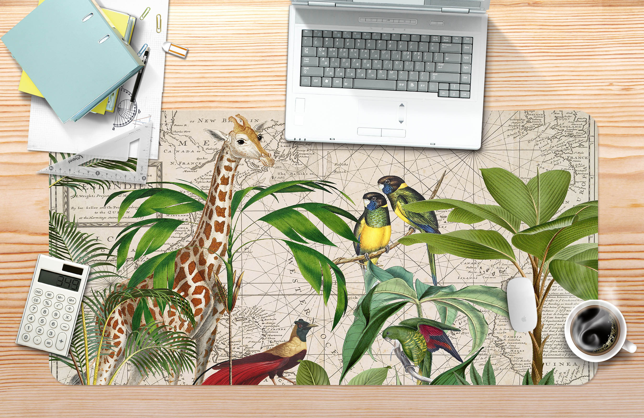 3D Animal Giraffe 5246 Andrea Haase Desk Mat