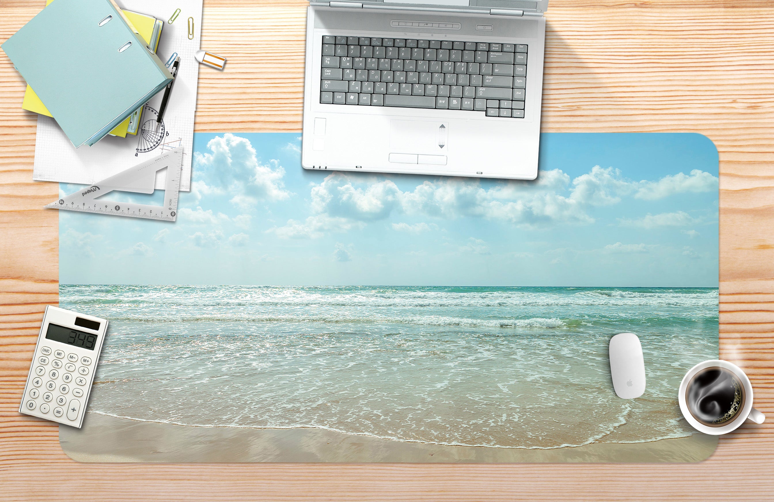 3D Beach Ocean 7742 Assaf Frank Desk Mat