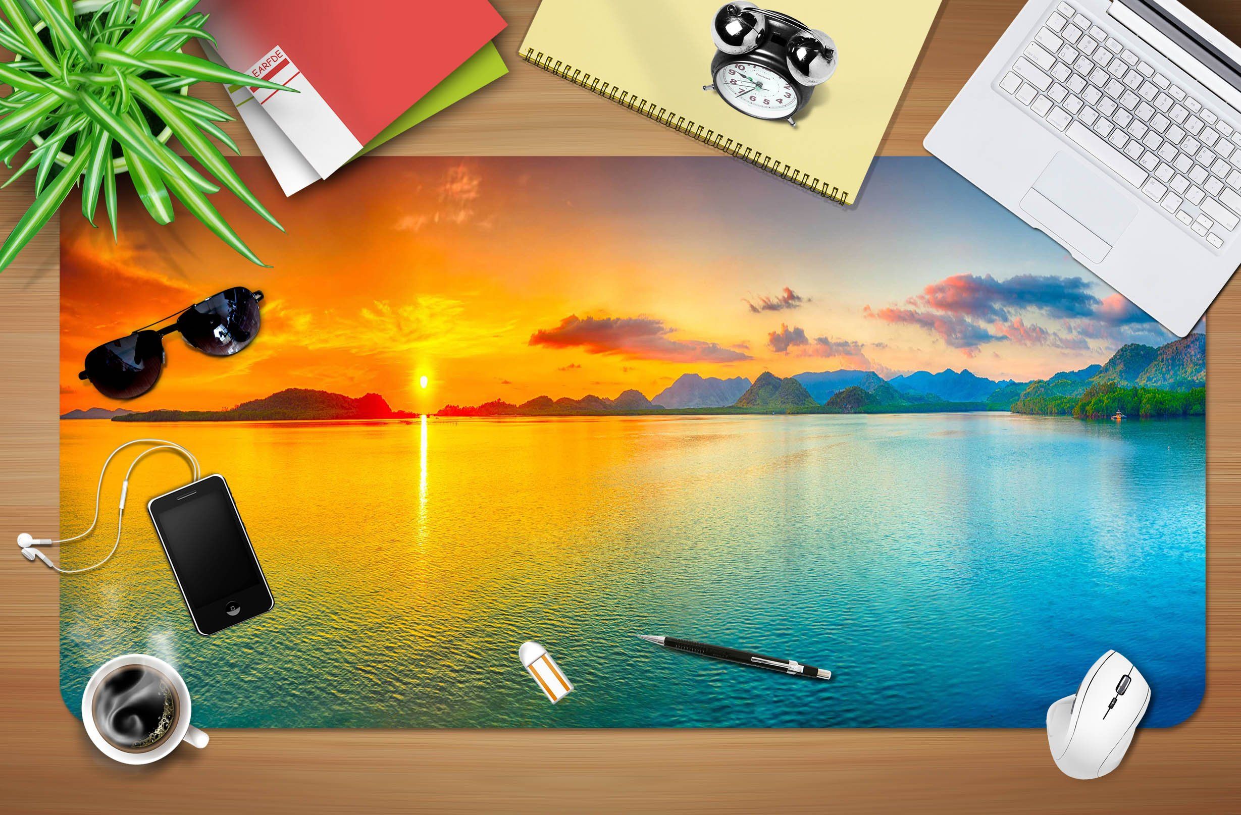 3D Lake Surface 045 Desk Mat Mat AJ Creativity Home