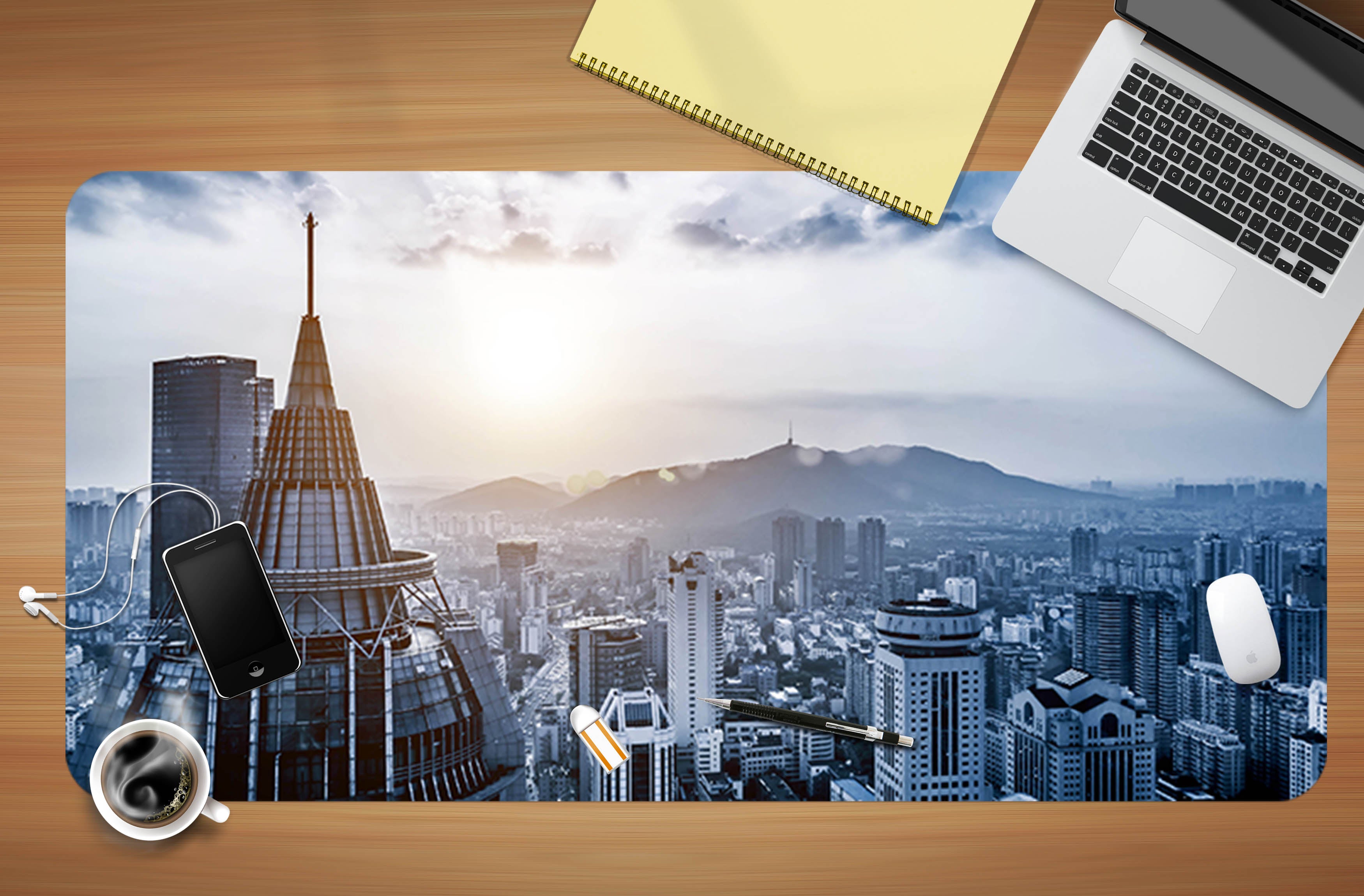 3D City Building 17019 Desk Mat