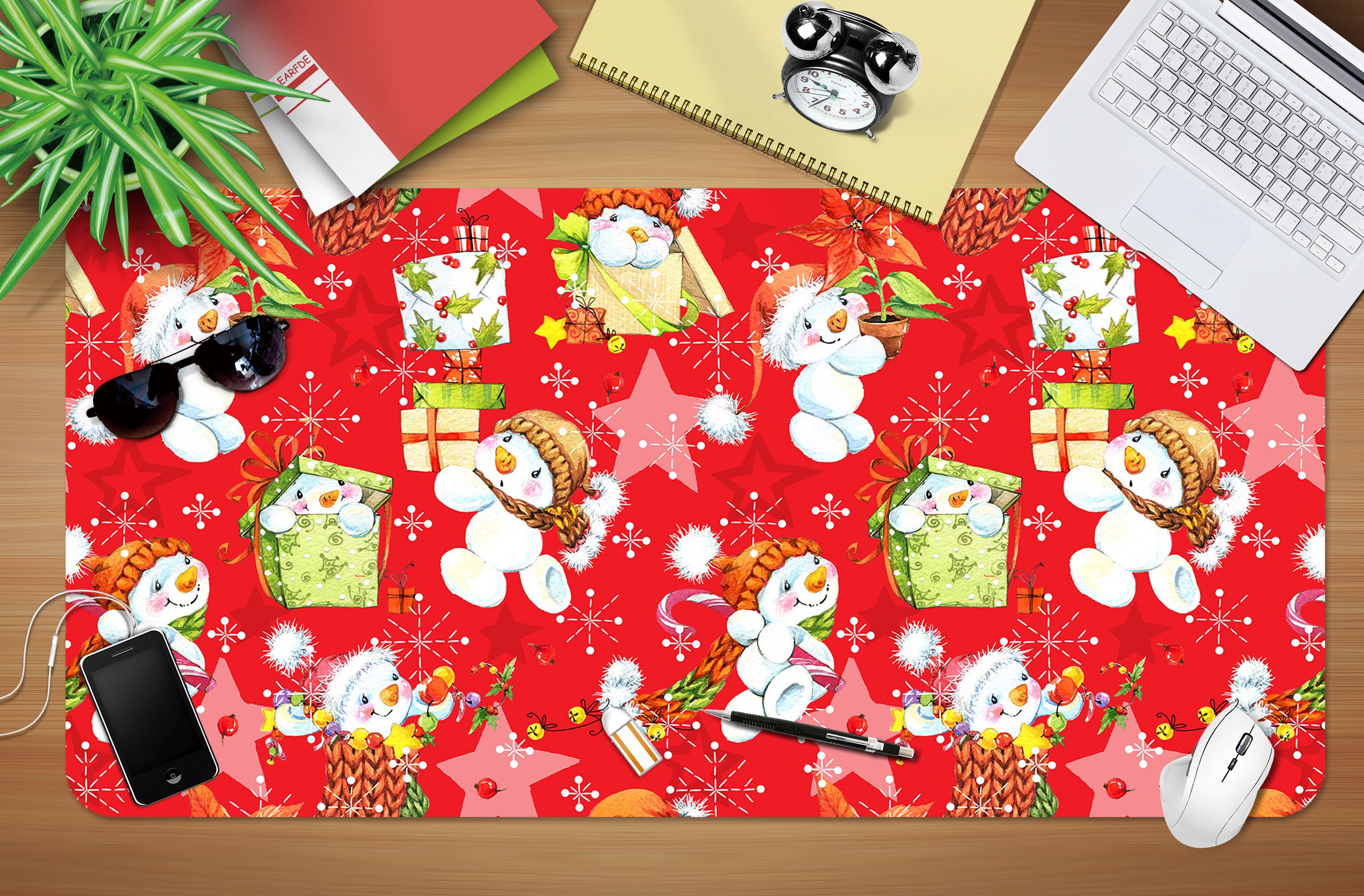 3D Snowman Pattern 51189 Christmas Desk Mat Xmas
