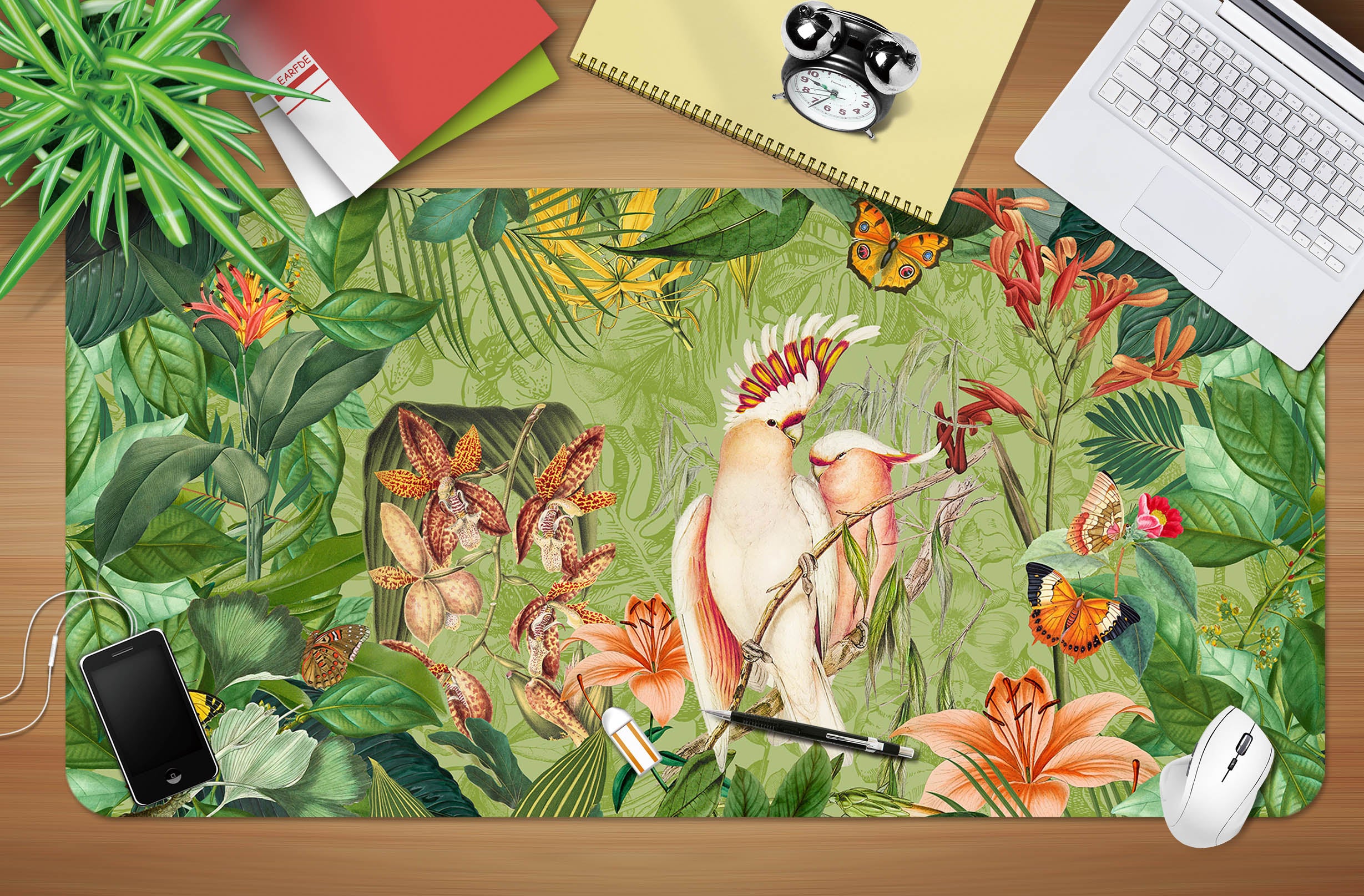 3D Parrot Butterfly 989 Andrea Haase Desk Mat