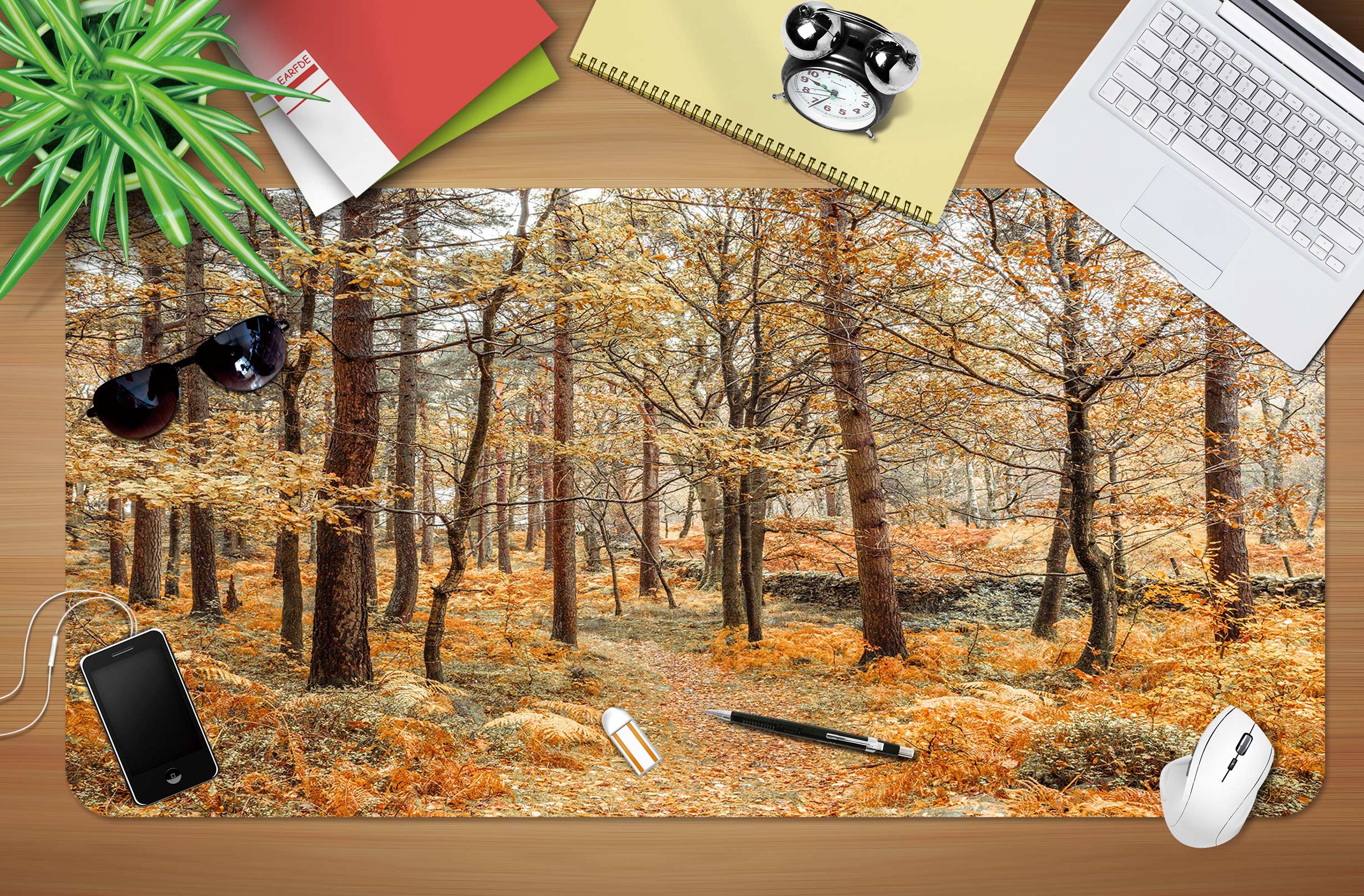 3D Autumn Forest 12442 Assaf Frank Desk Mat