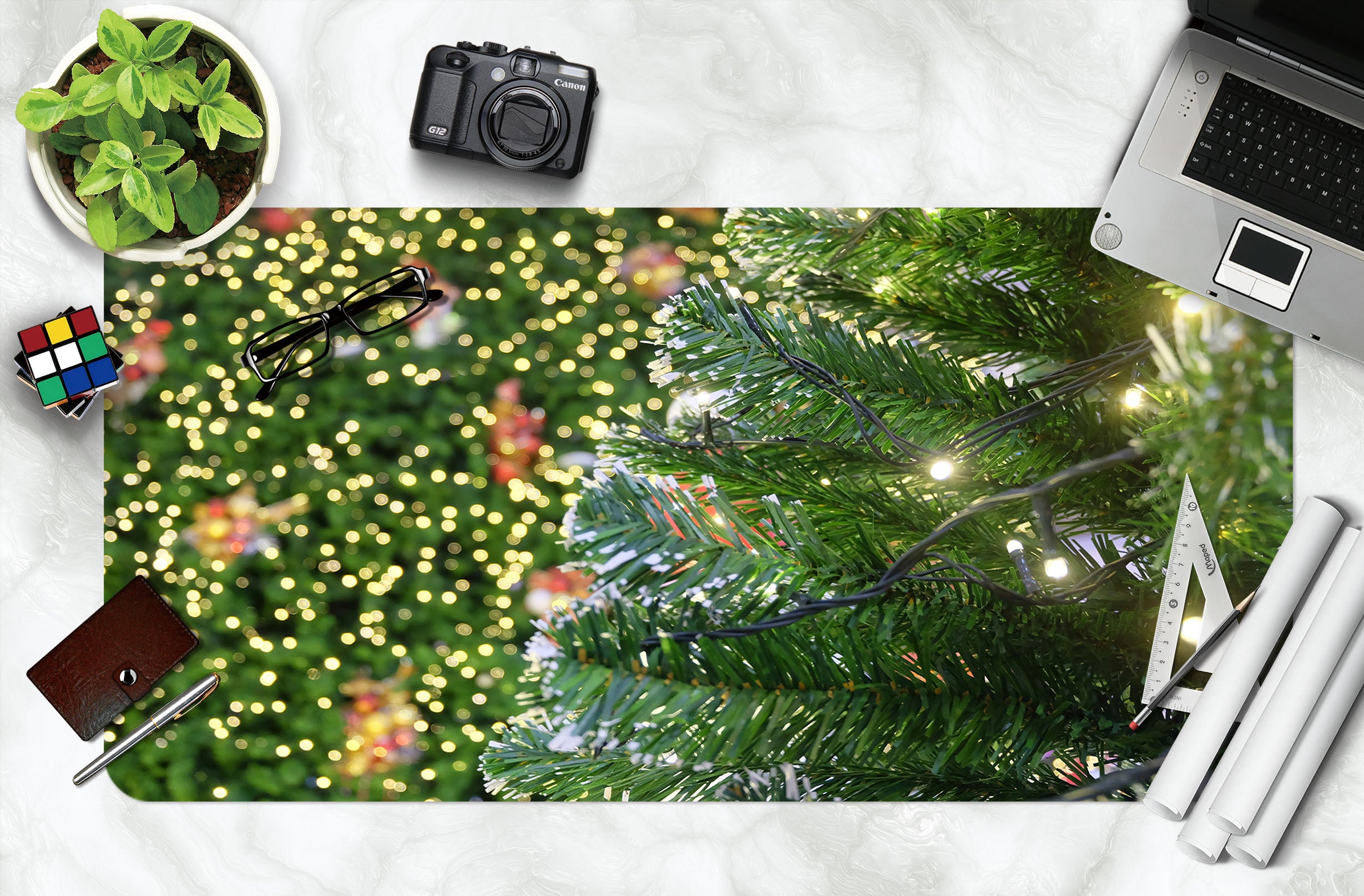 3D Branches 51216 Christmas Desk Mat Xmas