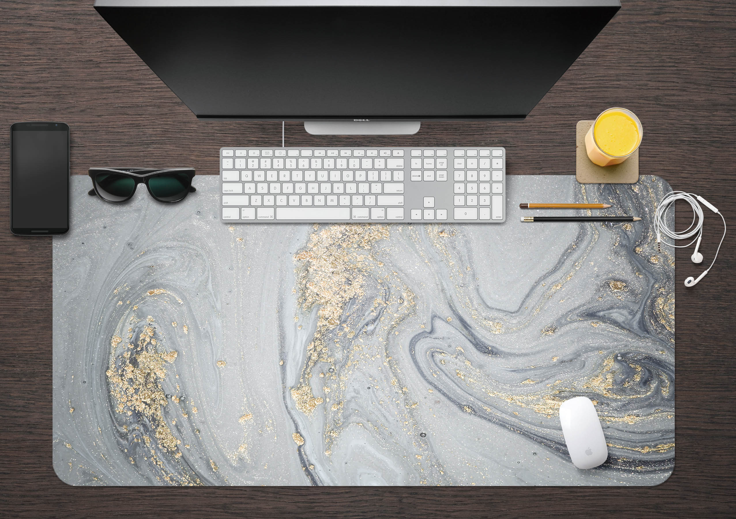 3D Grey Texture 18024 Desk Mat