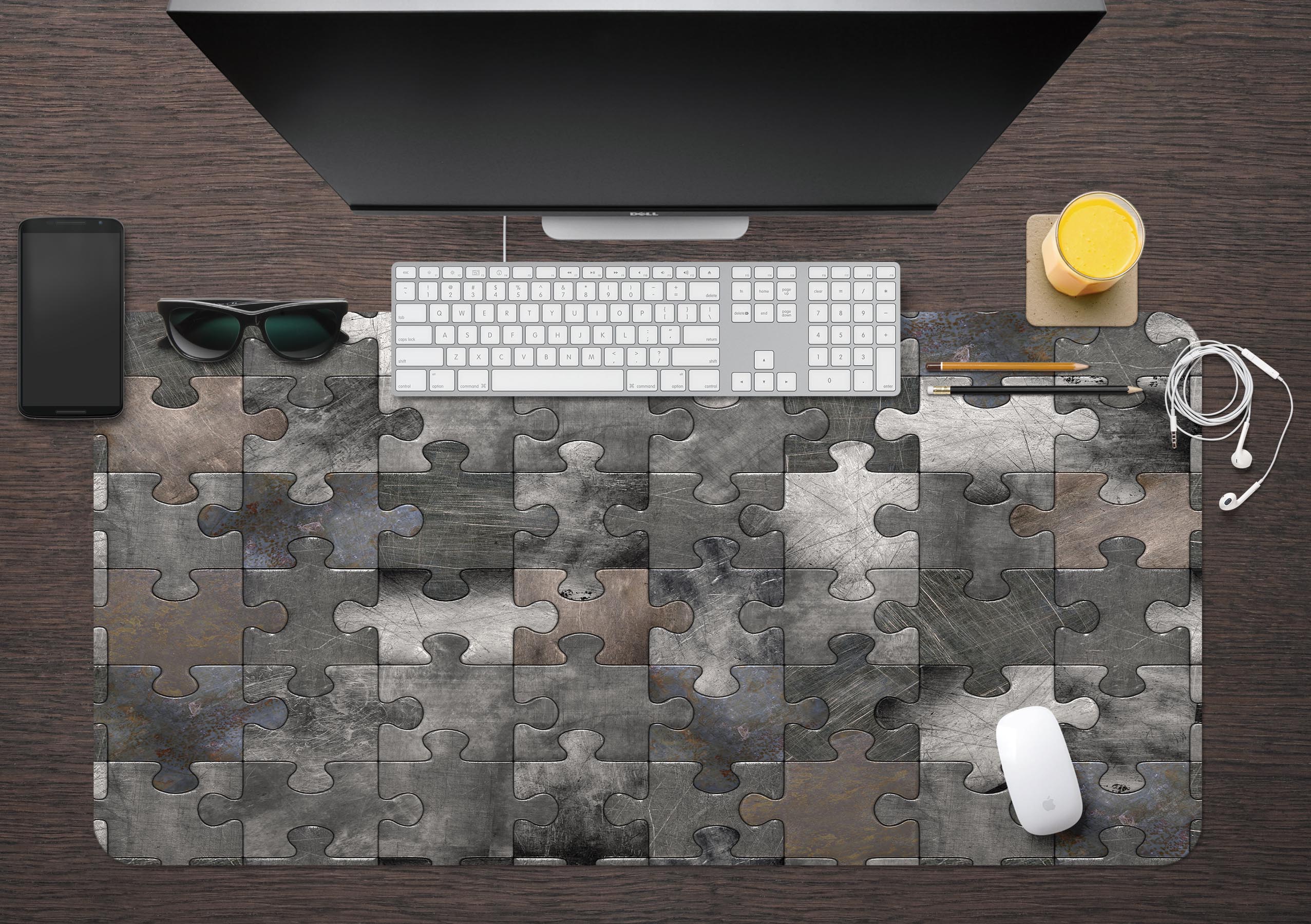 3D Dark Gray Puzzle 17166 Desk Mat